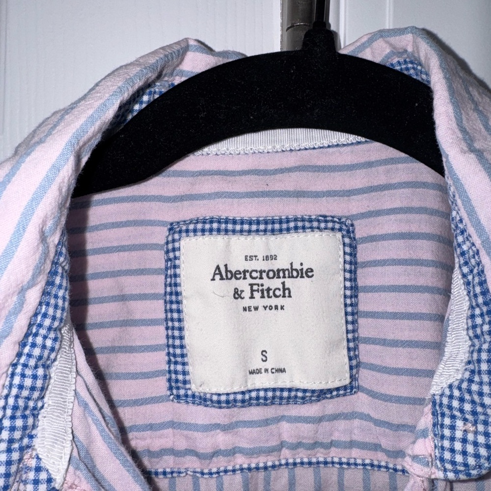 Abercrombie & Fitch Pink and Blue Striped Shirt - Picture 3 of 4